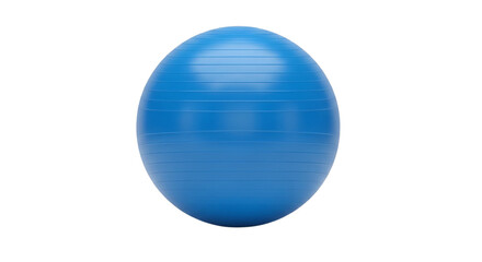 Blue exercise ball isolated on transparent background