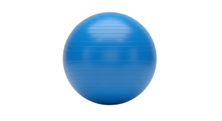 Blue exercise ball isolated on transparent background