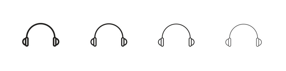 Headset icon vector graphics. black style vector icons
