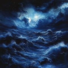 Fototapeta premium Stormy Night at Sea