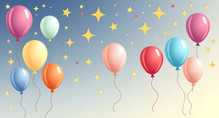 bright balloon wallpaper, celebration balloons background, happy birthday balloons, rainbow balloons cartoon, fun balloons design, children’s party balloons, floating balloons illustration, decorative