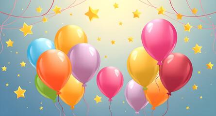 colorful balloons background, cartoon balloons, balloon illustration, party balloons background, birthday balloons cartoon, festive balloon design, colorful air balloons, bright balloon wallpaper, cel