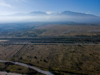 Aerial landscape of Mediterranean Sea during winter Kamena Vourla region, Central Greece