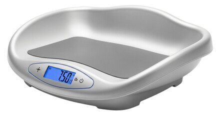 Digital baby scale isolated on transparent background