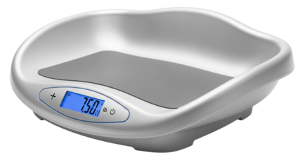 Digital baby scale isolated on transparent background
