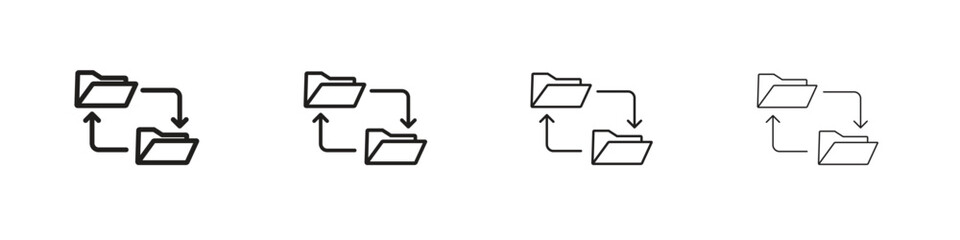 Data transfer icon vector graphics. black style vector icons