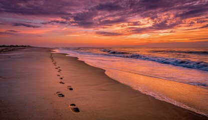 Sunrise beach footprints (1)