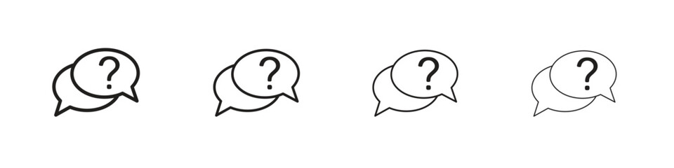 Comment question icon vector graphics. black style vector icons