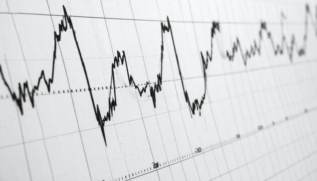 Seismic activity graph showing earthquake data with fluctuating lines representing earth movement and scientific analysis