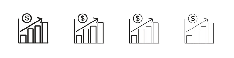 Chat arrow grow icon vector graphics. black style vector icons