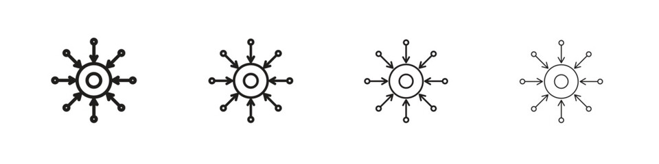 Centralized icon vector graphics. black style vector icons