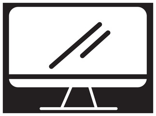 monitor display  icon. with pie and bar charts representing data visualization or business analytics