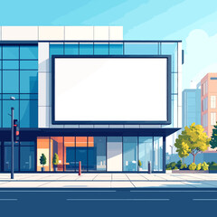Obraz premium Modern Office Building With Large Blank Billboard