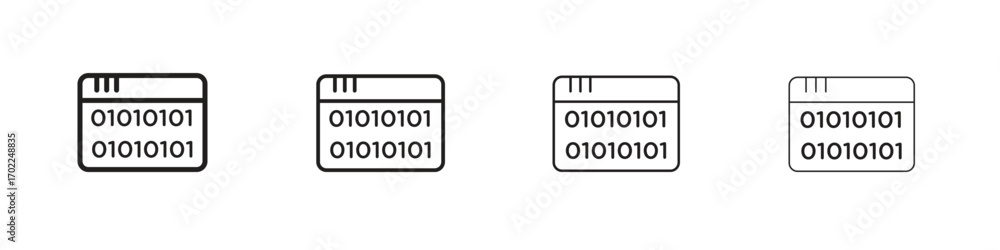 Wall mural Binary code icon vector graphics. black style vector icons