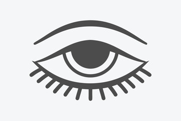 Minimalist of a Single Eye with Lashes on White Background