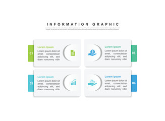 Fototapeta premium 4 step infographic design. schedule concept with paper layout. can be used for workflow illustration