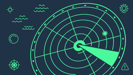 Modern Radar Display with Nautical and Celestial Elements