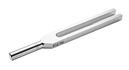 Silver tuning fork with 512 hz isolated on transparent background