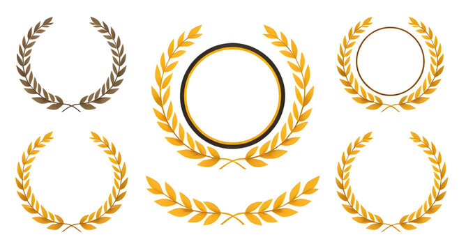 gold laurel wreath vector, golden laurel wreath icon, laurel wreath gold vector, victory laurel wreath vector, award wreath illustration, success wreath symbol, champion laurel icon, achievement wreat