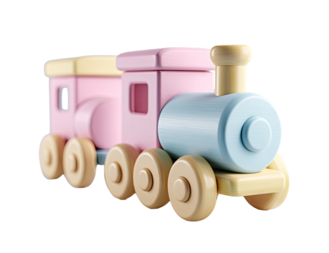 Pastel-colored toy train