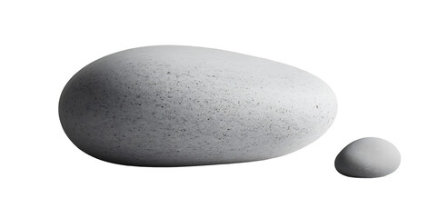 Two smooth natural stones placed side by side on transparent background perfect for wellness branding, minimalist design, and spa-themed visuals