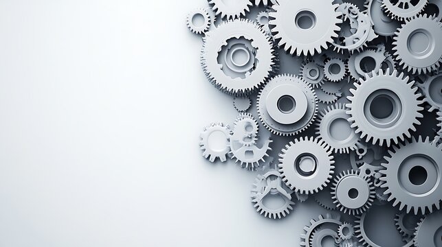 Mechanical gears and cogs engineering industrial teamwork concept for business solutions design