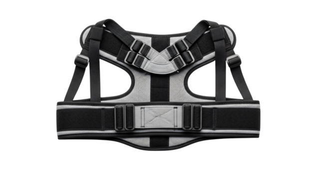 Posture corrector brace isolated on transparent background