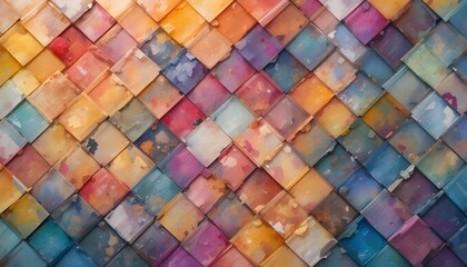 Layered Multi Colored Diamond Shaped Tile Pattern in Seamless Loop Background