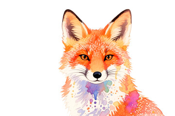 red fox isolated on white background