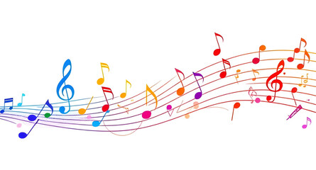 minimal music wallpaper, graphic music background, sound wave with notes, lively music notes, vibrant music background, party music backdrop, glowing music notes, neon music wallpaper, artistic music 
