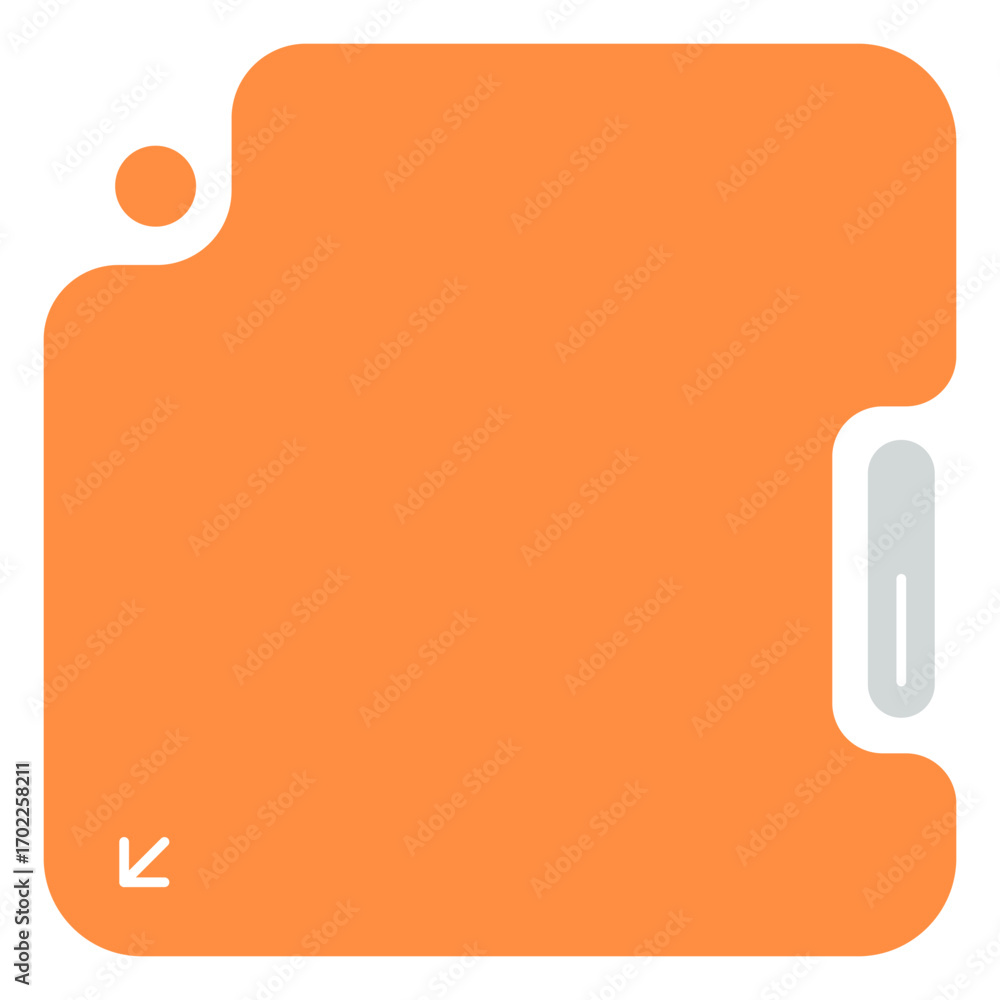 Aufkleber orange flat ui window frame with rounded corners and minimal layout. clean modern digital interface 