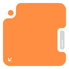 Orange Flat UI Window Frame with Rounded Corners and Minimal Layout. Clean Modern Digital Interface Mockup for Web or App Display.