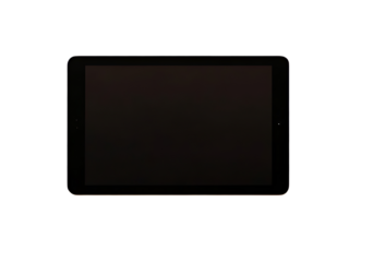 Modern tablet with clean screen displayed on transparent background representing current digital innovation and smart tech trends