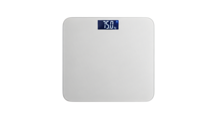 Digital bathroom scale isolated on transparent background