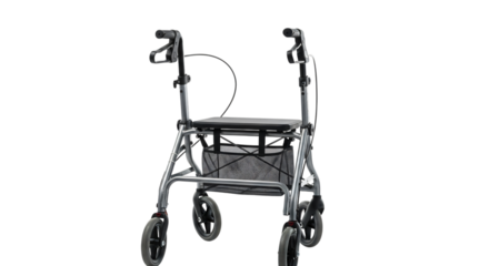 Fourwheel walker with seat isolated on transparent background