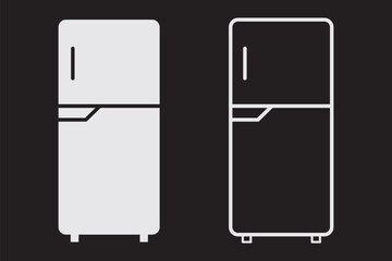 Fridge icon vector set. Refrigerator icon, vector logo. Silhouette of refrigerator, Fridge symbol and sign. Electronic equipment Vector illustration of fridge.
