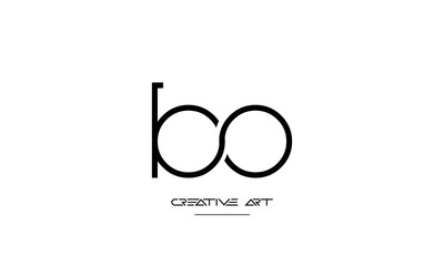 OB, BO, O, B abstract letters logo monogram