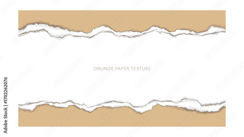 Poster torn paper edges texture background vector, creative layout with space for text and design element, 