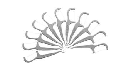 Dental floss picks isolated on transparent background