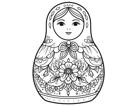 Black and white decorative nesting doll