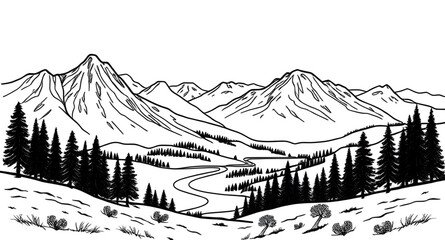 mountain range silhouette, hill silhouette, mountain view silhouette, outdoor landscape silhouette, nature silhouette, wilderness silhouette, forest mountain silhouette, mountain horizon silhouette, s