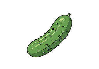 Fresh green gherkin pickle ingredient healthy food vegetable diet growing nature organic