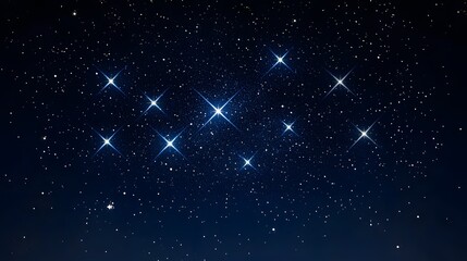 A night sky filled with sparkling stars, showcasing a brilliant constellation against a deep indigo backdrop.