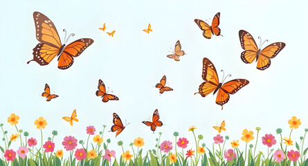 butterfly wallpaper, flying butterflies, colorful butterflies, nature background, spring butterflies, floral with butterflies, seamless butterfly background, butterfly border, butterfly design, butter