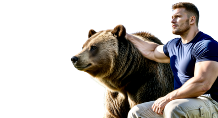 Wildlife Bond Between Human and Bear  png