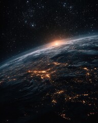 Earths Curvature and Sunrise - A Cosmic Perspective from Space.