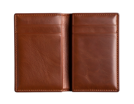 Leather wallet isolated on transparent background