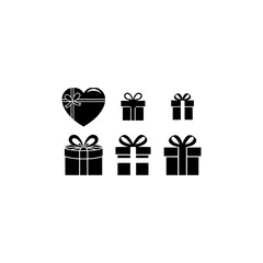 Vector art of set of gift boxes collection of gift boxes with bows Christmas gift silhouette gift vector illustration gift icon present 