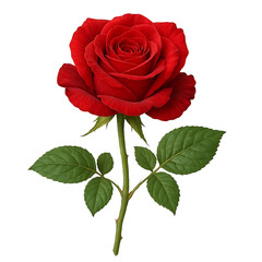 Rose on transparent background