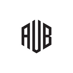 Modern AUB Initial Letter Monogram Logo Design